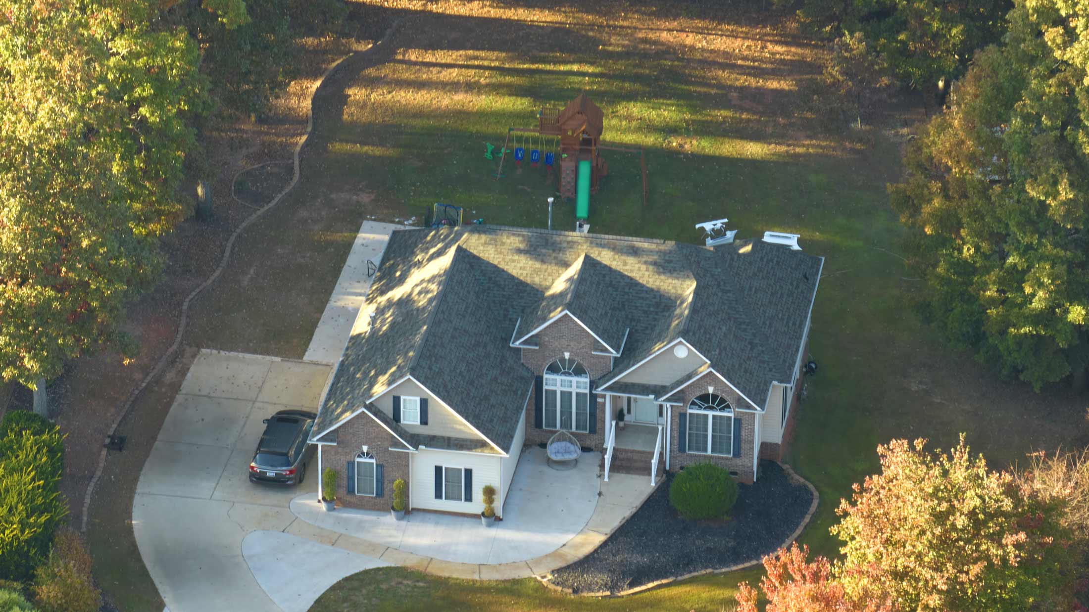 drone aerial photography of residential property in Georgia